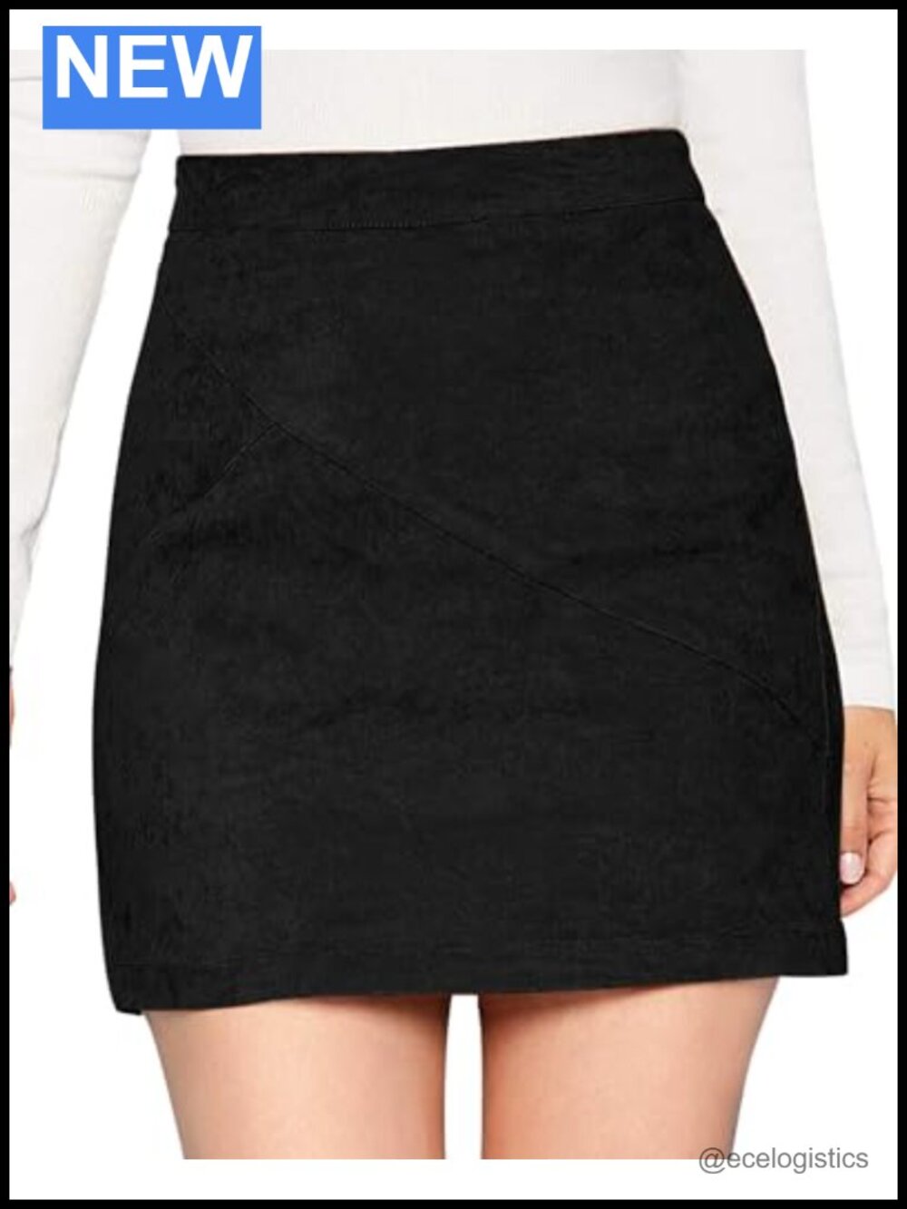 Faux Suede High Waist Mini Skirt with Zipper Closure